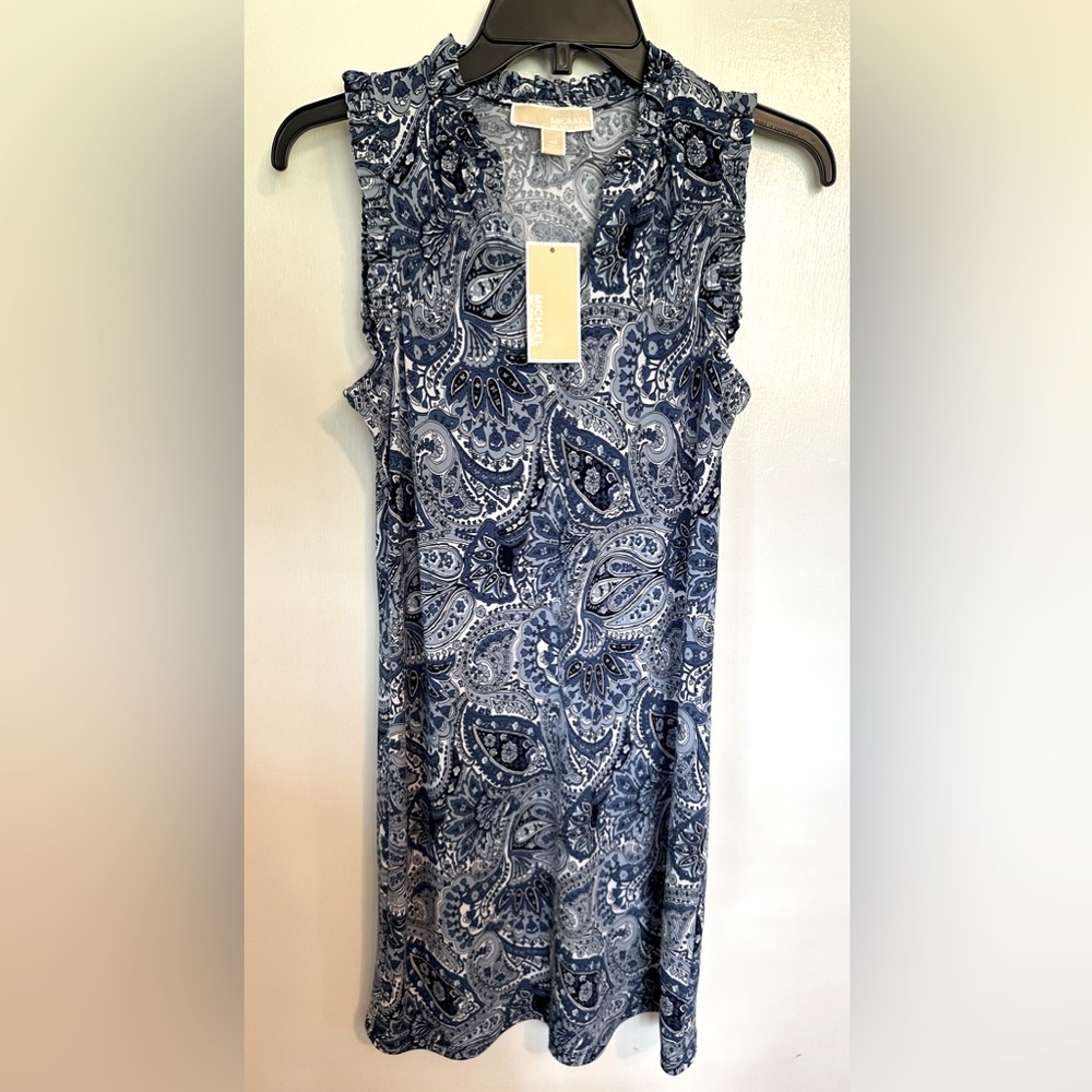 Michael Kors Women Blue Graphic Dress XS NWT